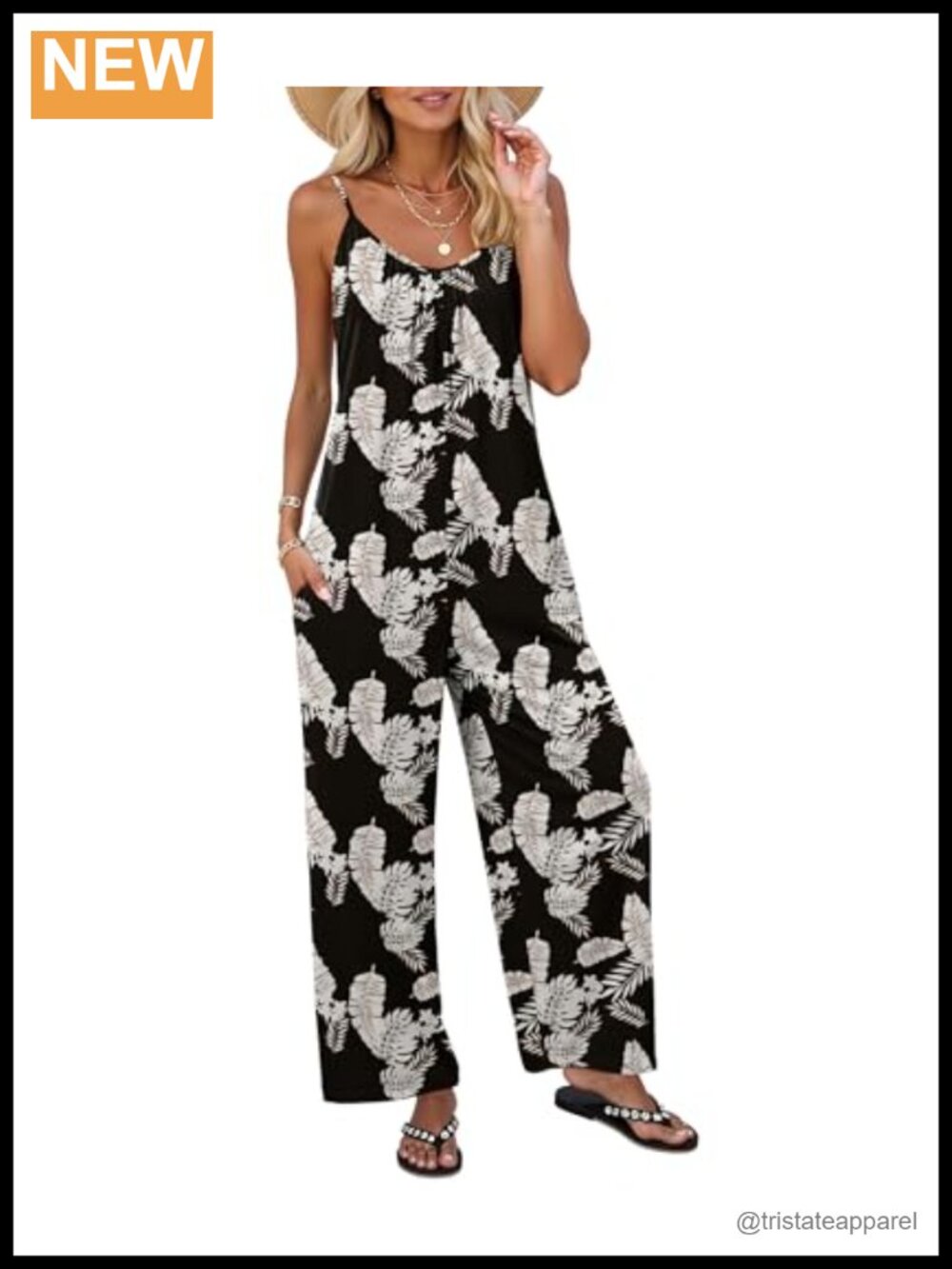 Women's Sleeveless Jumpsuit Adjustable Spaghetti Straps Side Pockets